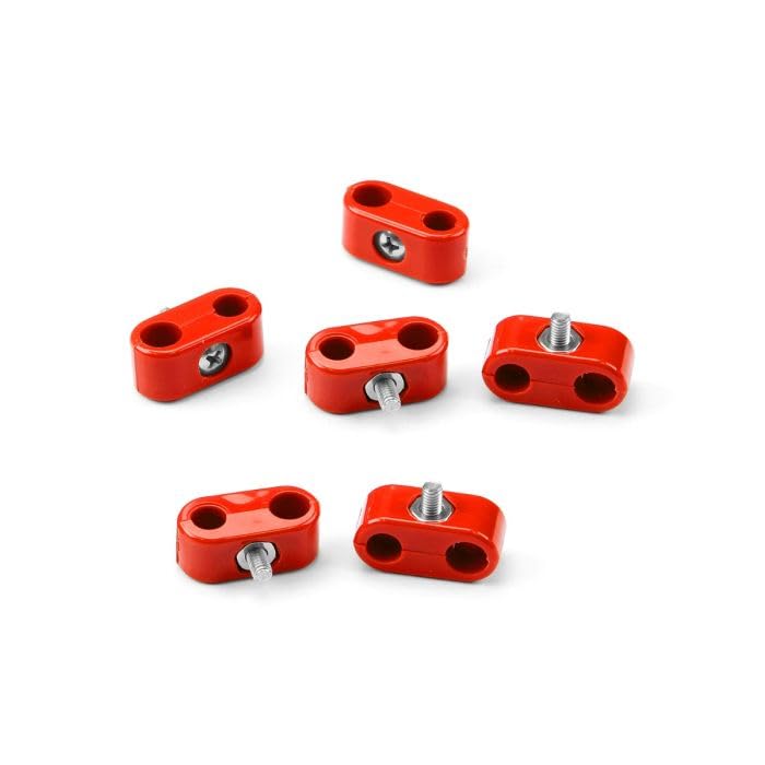 Double Place T-CLAMP, 1/4"-3/16", 6 Pieces, RED