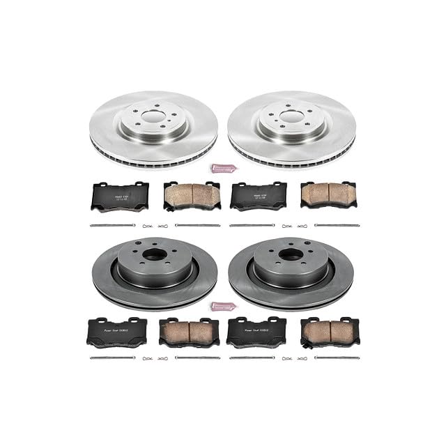 Power Stop Autospecialty KOE5823 Front and Rear Replacement Brake Kit-OE Brake Rotors & Ceramic Brake Pads For Infiniti FX50 M37 M56 Q50 Q60 Q70 Q70L