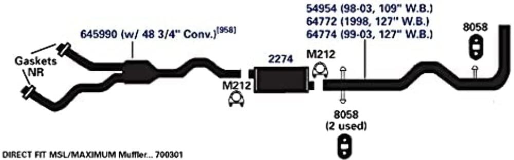 Exhaust Tail Pipe AP Exhaust Products 64774