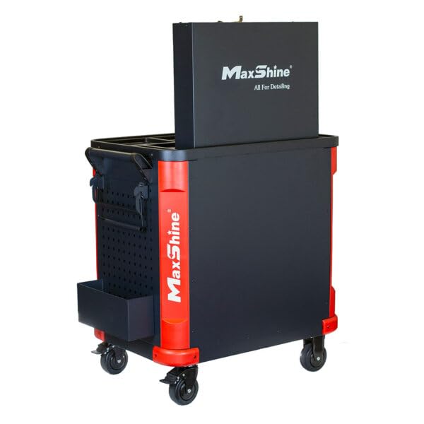 Premium MaxShine Multifunction Detailing Cart with LED Light 110-220V Power Board