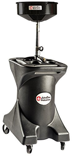 JDI-27DC JohnDow Industries 27 Self-Evacuating Portable Oil Drain, 16 inch Diameter Centered Funnel, Adjustable Funnel Height of 45 in. to 70 in. with Molded in Tool Tray for Oil Filters and Tools