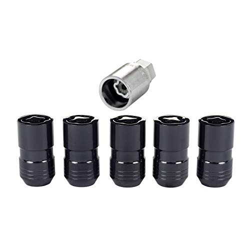 Black McGard Cone Seat Wheel Locks (M14 x 1.5 Thread Size) - Set of 5