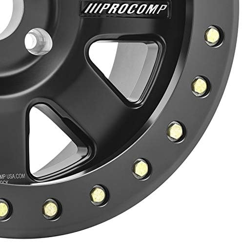 Trilogy Race Pro Comp Wheels Black Wheel with Brushed Finish (17 x 9. inches /5 x 5 inches, -6 mm Offset)