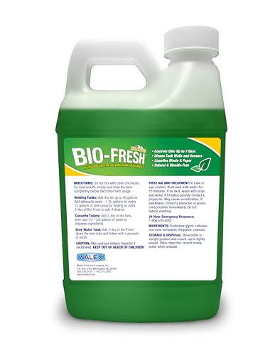 Bio-Fresh Walex Liquid Enzyme Holding Tank Treatment for RV, Camper & Marine - Black Water Tank Deodorizer, Liquifies Waste & Toilet Paper, Septic Tank Safe, Biocide-Free, Alpine Fresh, 64oz