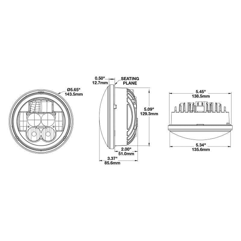 5.75" JW Speaker 8630 Evo LED Headlight (LHD) 12/24V