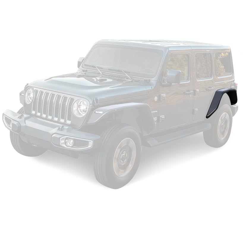 Tubular Black Horse Rear Fender Flares Matte Black Compatible with 2018-2024 Jeep Wrangler-TFFJL2