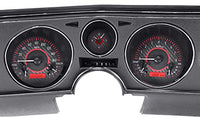 Dakota Digital VHX System-Analog Clock Compatible with 1969 Chevy Chevelle/El Camino Carbon Fiber Style Face w/Red Display