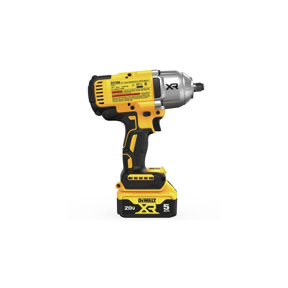 20V MAX XR DEWALT 1/2 in. High Torque Impact Wrench with Hog Ring Anvil Kit (DCF900P2)