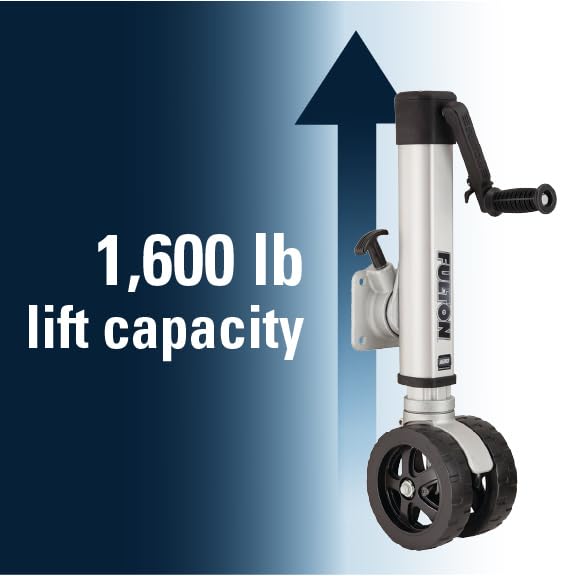 F2 Fulton Marine Trailer Jack, 1,600 lbs. Lift Capacity, Sidewind, Bolt-On Side Mount, 10 Inch Travel