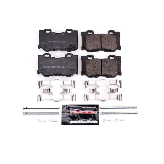 Power Stop Z23-1347 Z23 Sport Carbon Fiber Infused Ceramic Brake Pads with Hardware For FX50, G37, M35h, M37, M56, Q50, INFINITI, Q60, Q70, Q70L, Q, 370Z, Niss [Model Specific]