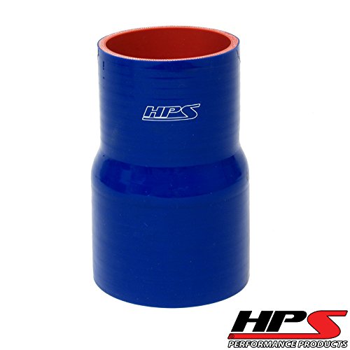 HPS Silicone HTSR-238-300-L4-BLUE High Temperature 4-ply Reinforced Reducer Coupler Hose, 50 PSI Maximum Pressure, 4" Length, 2.38" > 3" ID, Blue