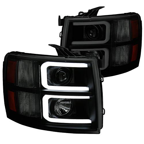 2LHP-SIV07SM-RS SPEC-D TUNING Projector Headlights- Smoke with Black Housing 07-13 Chevrolet Silverado