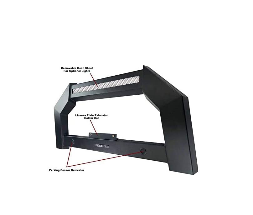 AB-DO20 Black Horse Armour Bull Bar with LED Light Bar Compatible with 2010 Dodge Ram 2500 3500/2011-2019 Ram 2500 3500