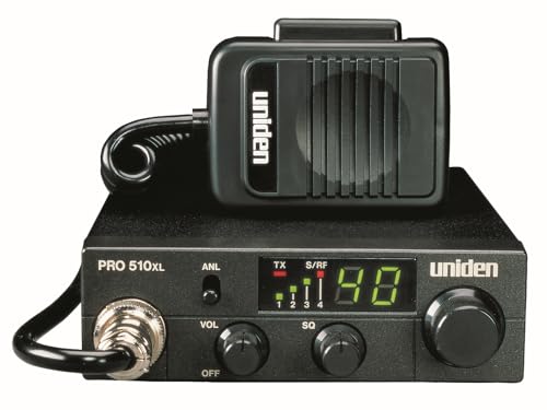 Pro Series Uniden PRO510XL 40-Channel CB Radio. Compact Design. Backlit LCD Display. Public Address. ANL Switch and 7 Watts of Audio Output. Unique PLL Circuit. S/RF LED Meter. , Black