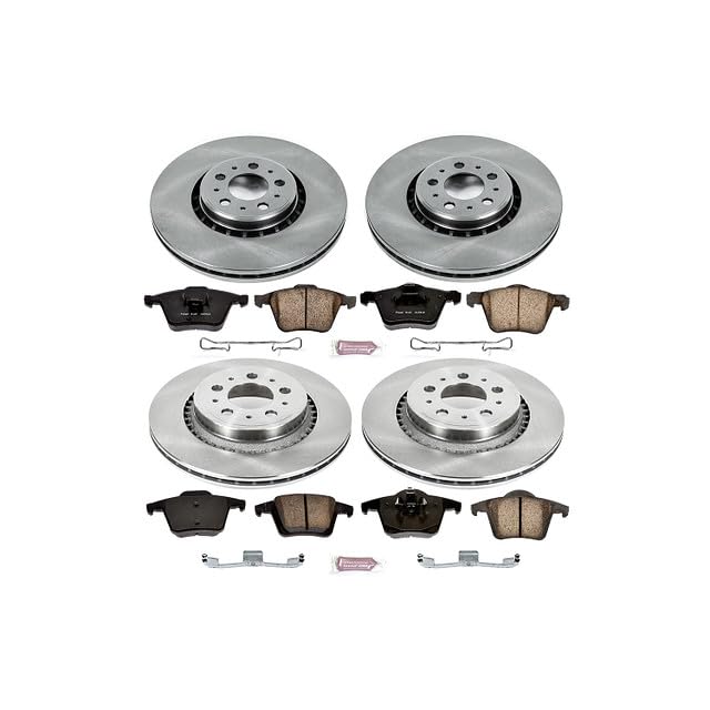 Power Stop KOE4502 Replacement Brake Kit-OE Brake Rotors & Ceramic Brake Pads For Volvo XC90 Front and Rear 2003-2014 [Model Specific]