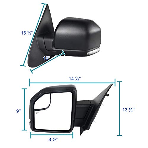 Power Heated LED Signal Side Mirrors Spec-D Tuning Compatible with 2003-2006 Ford Expedition, Left + Right Pair