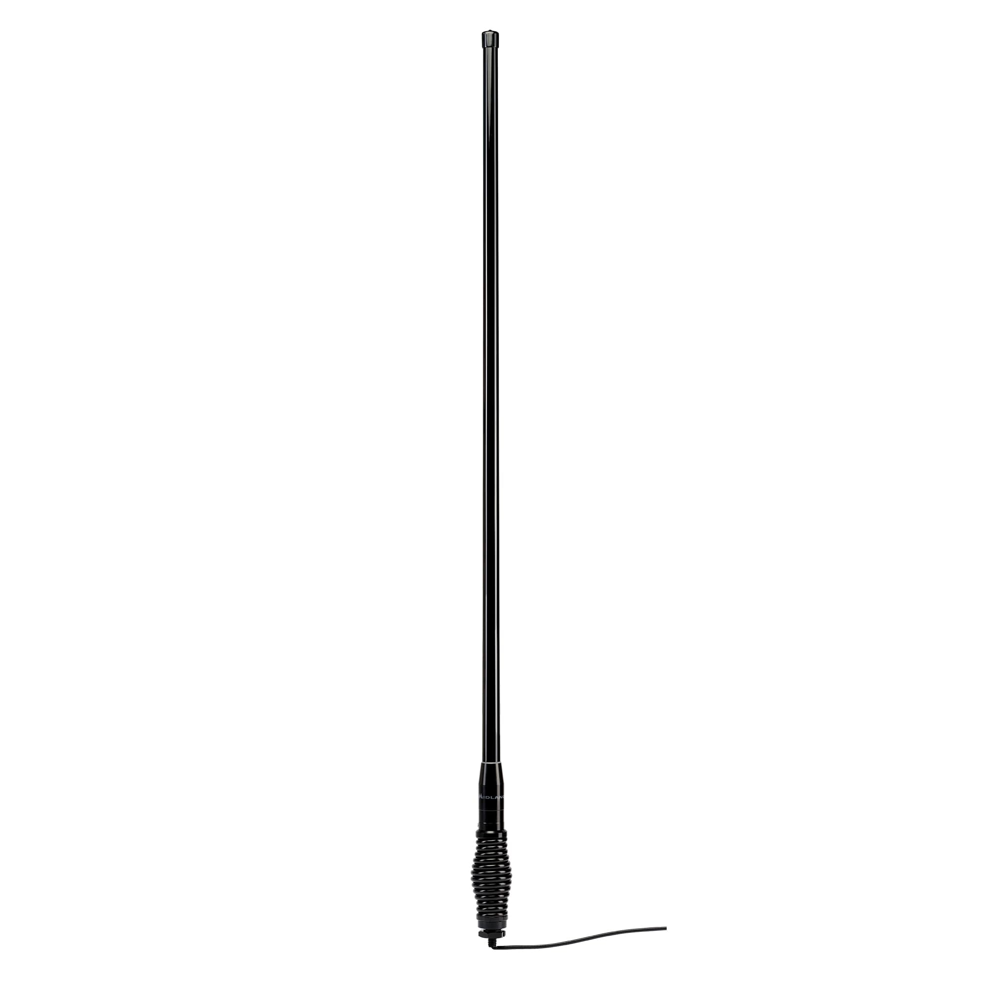MXAT04VP-6.6dB Midland Heavy-Duty Bull Bar Antenna with Spring Base Micromobile - 47.5” with 462-468 MHz Frequency - Long Range GMRS Communication - Overlanding Off-Roading - (Bundle)
