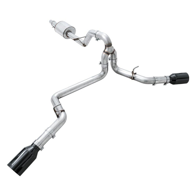 0FG AWE Dual Exit Exhaust for '15-'20 F-150-5" Diamond Black Tips