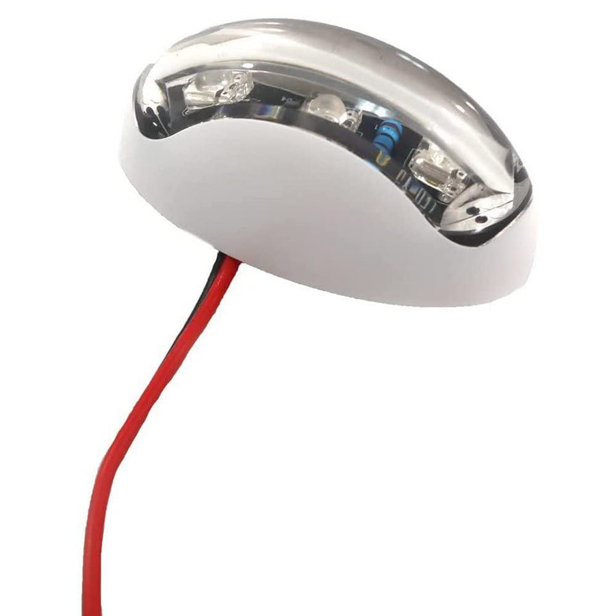 T-H Marine Oval LED-71000-DP Utility/Courtesy Light with White LED and White Housing - Clear Lens, Linear Beam