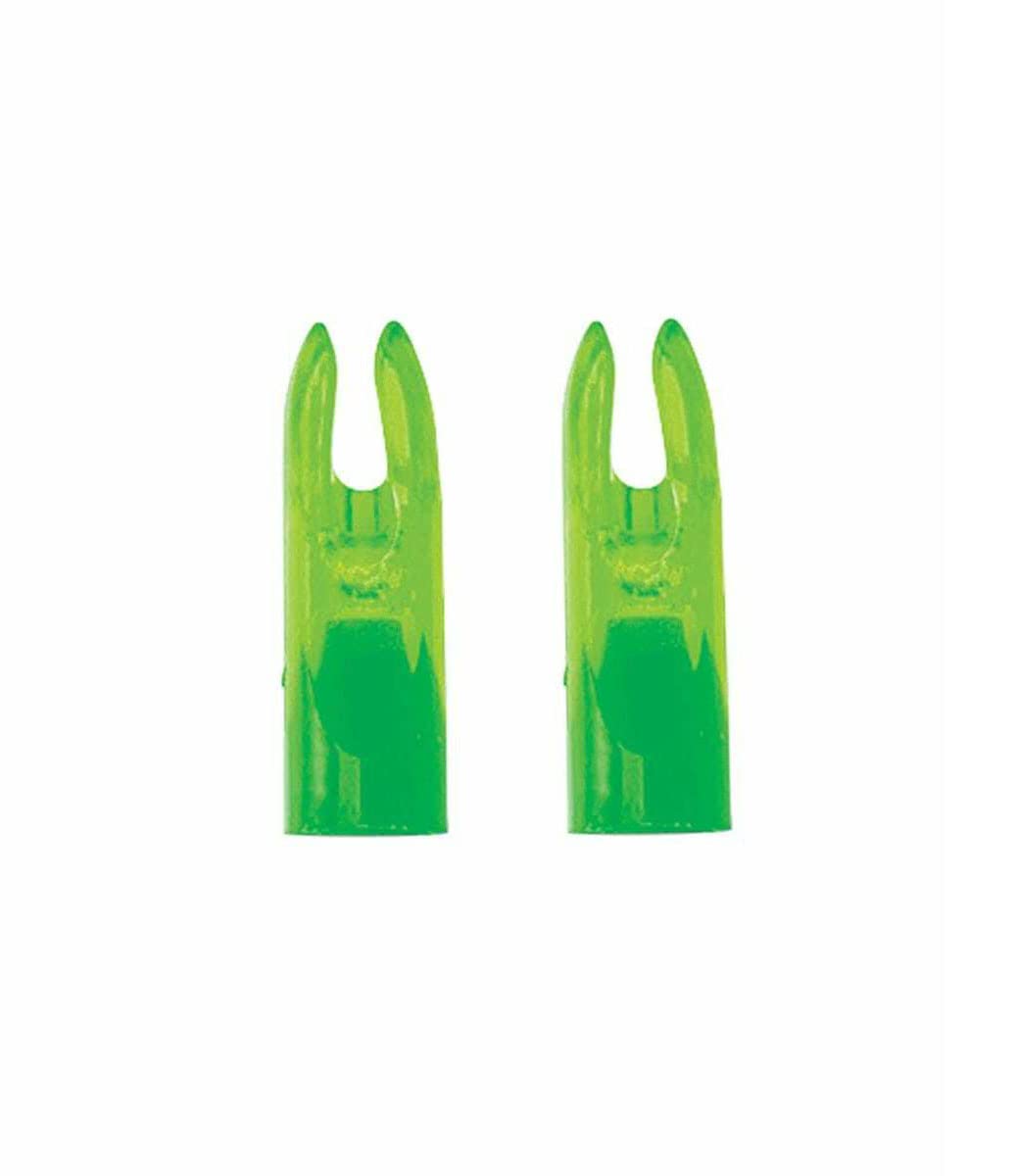 Truglo Lightweight 5/16in Waterproof High-Visible Durable Green Archery Arrow Replacement Nocks for Tapered Bowfishing Arrows, 6-Pack