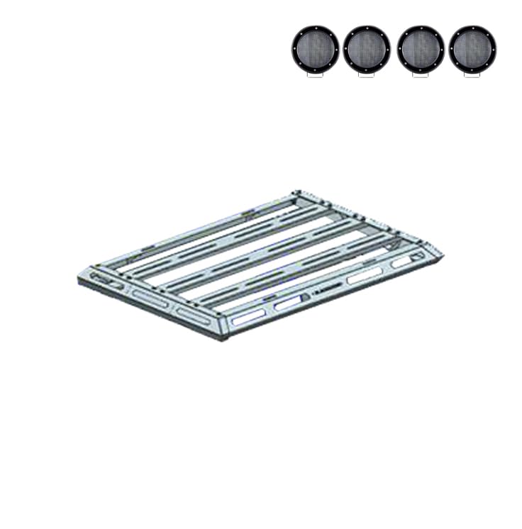 Black Horse II Armour Basket Incl. Set of 5.3" Dia.LED Lights w/Black Trim Rings Black Compatible with 05-24 Tacoma|15-24 Chevrolet Colorado|15-24 GMC Canyon|19-24 Ford Ranger|05-21 Nissan Frontier