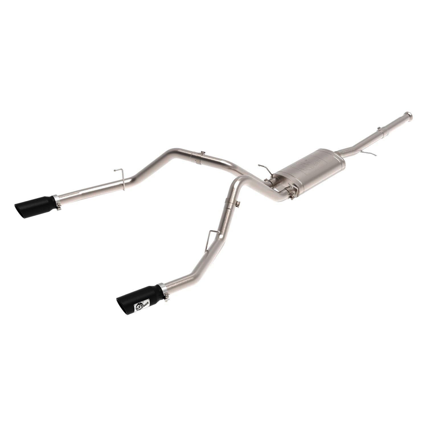 Apollo GT Series aFe POWER 49-44135-B 3" Cat-Back Exhaust System, Dual Black Tip, Stainless Steel, fits GM Trucks