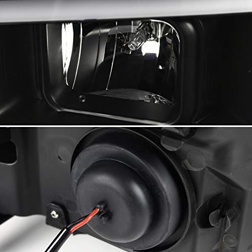 Black LED Bar Projector Headlights SPEC-D TUNING Compatible with 2007-2013 GMC Sierra Models 1500 1500HD 2500HD 3500HD, Left + Right Pair Headlamps Assembly