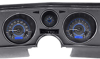 Dakota Digital VHX System-Analog Clock Compatible with 1969 Chevy Chevelle/El Camino Carbon Fiber Style Face w/Blue Display