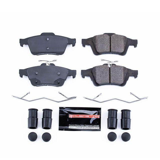 Power Stop Z23-1564A Z23 Evolution Sport Rear Carbon Fiber Infused Ceramic Brake Pads with Hardware For Ford Focus 2016-2018 [Model Specific]