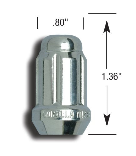Small Diameter Gorilla Automotive 21631SD Wheel Locks (12mm x 1.50 Thread Size)