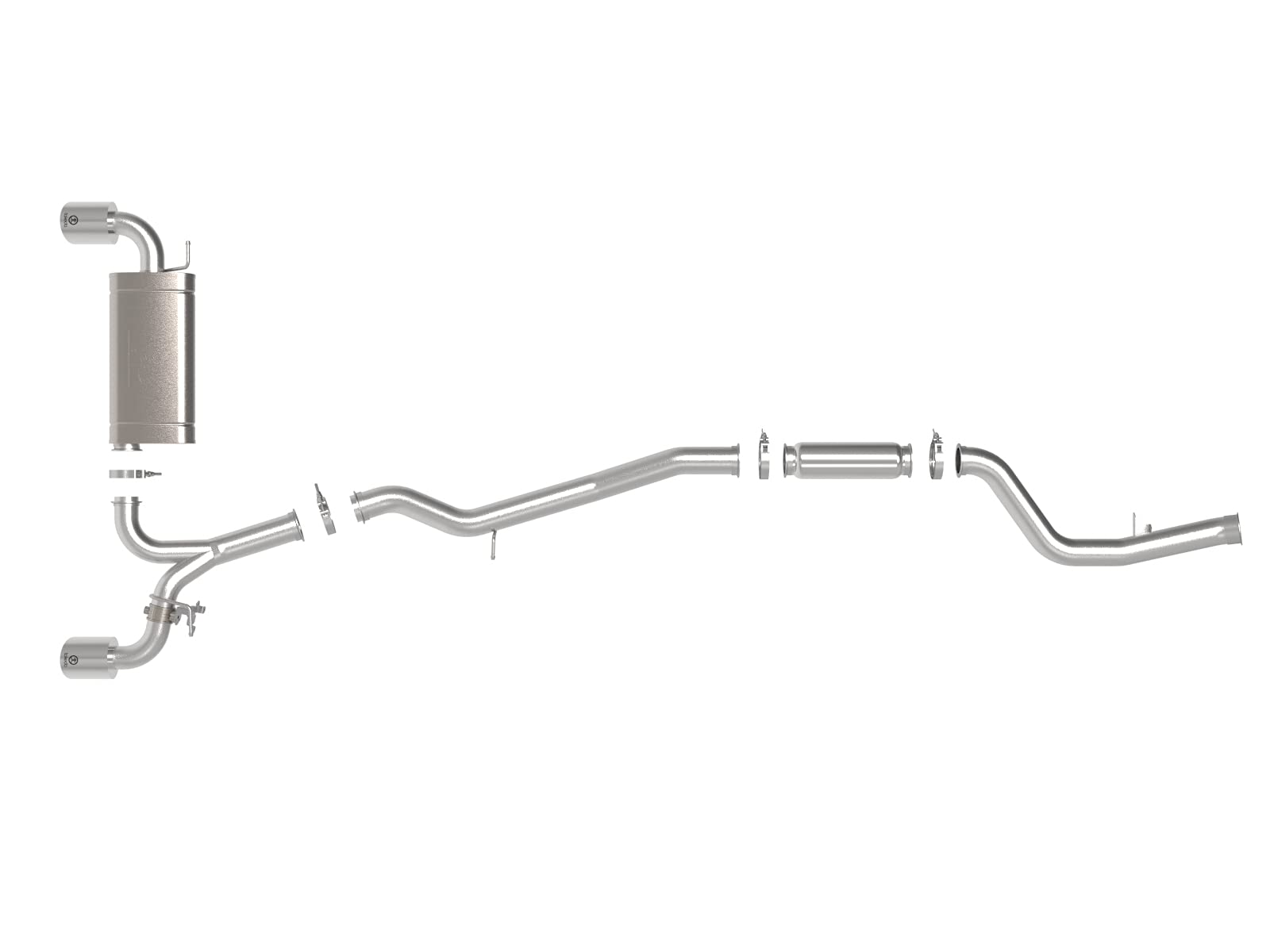 Takeda aFe Power 49-36050-P 3 IN to 2-1/2 IN 304 Stainless Steel Cat-Back Exhaust System w/Polish Tip, fits Toyota GR Supra (A90) 2021 L4-2.0L (t)