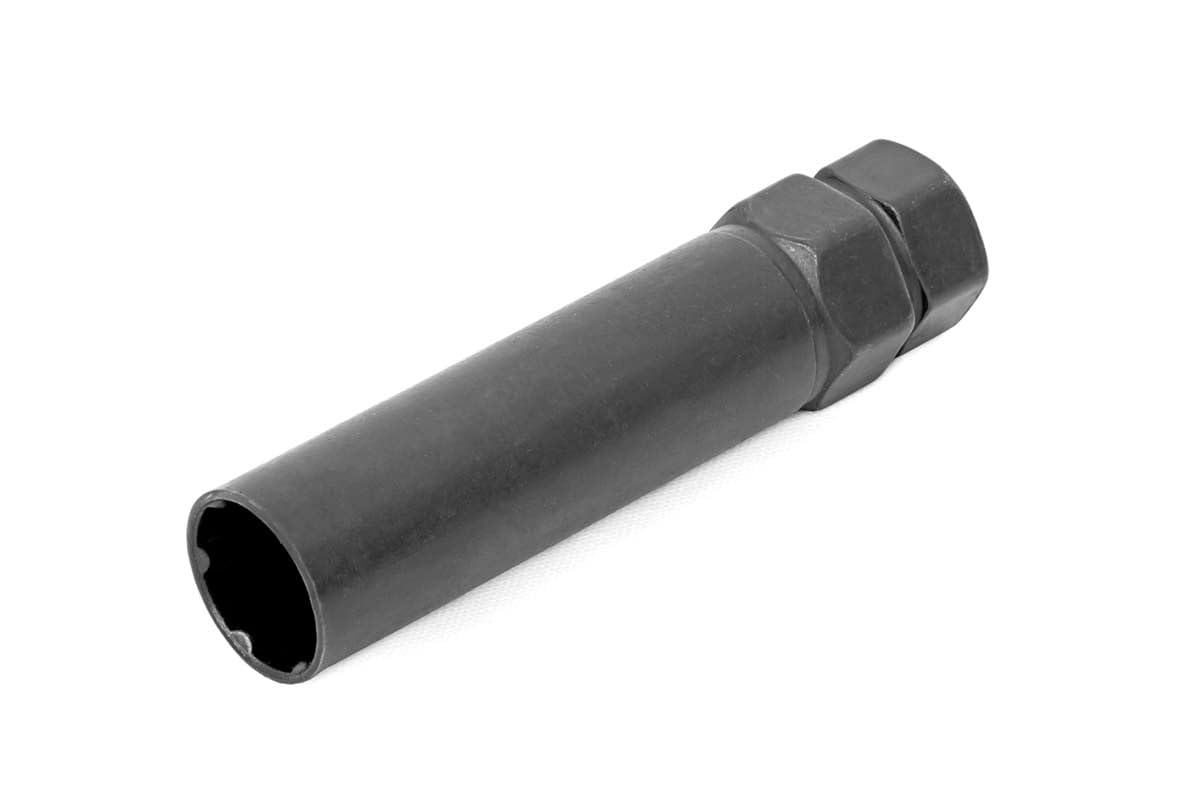 24-Piece Rough Country Lug Nut Set - 1/2 x 20 Thread, Bulge Acorn Style, Black Lug Nuts with Socket Key, Corrosion-Resistant for Aftermarket Wheels