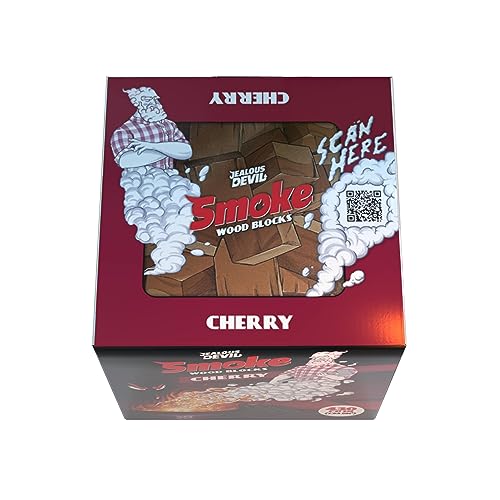 Premium Smoke Cherry Wood Blocks, 430 cu. in. - 100% Natural Wood Chunks Ideal for Smokers, BBQ, and Grilling