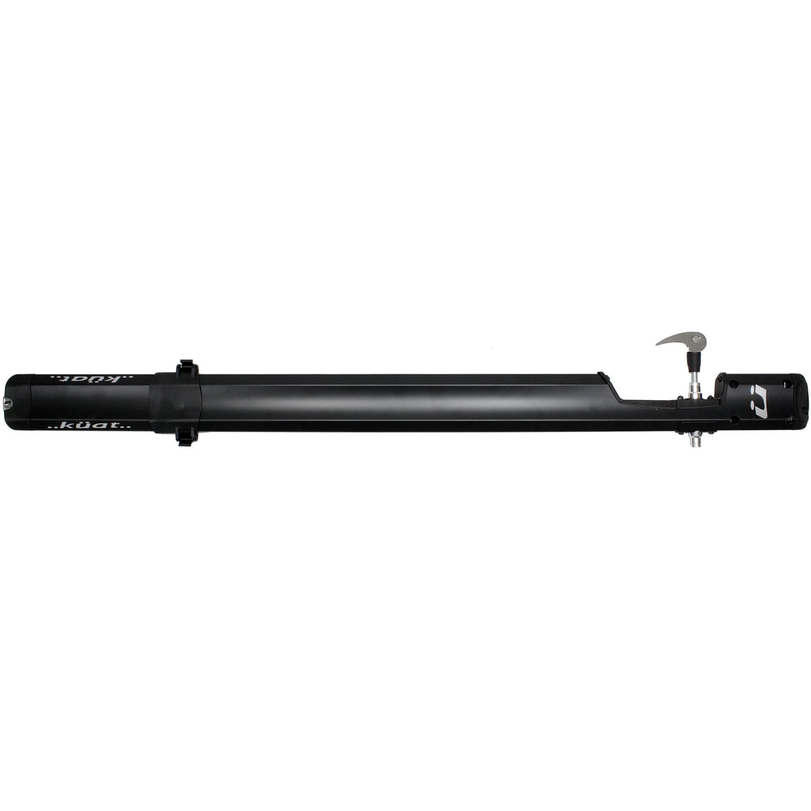 KUAT Fork Mount Trio Carrier | Secure Durable Bike Roof Rack with Integrated Cable Lock & Sliding Rear Tire Strap - 1 Bike Capacity | Adapters Included, Black & Silver
