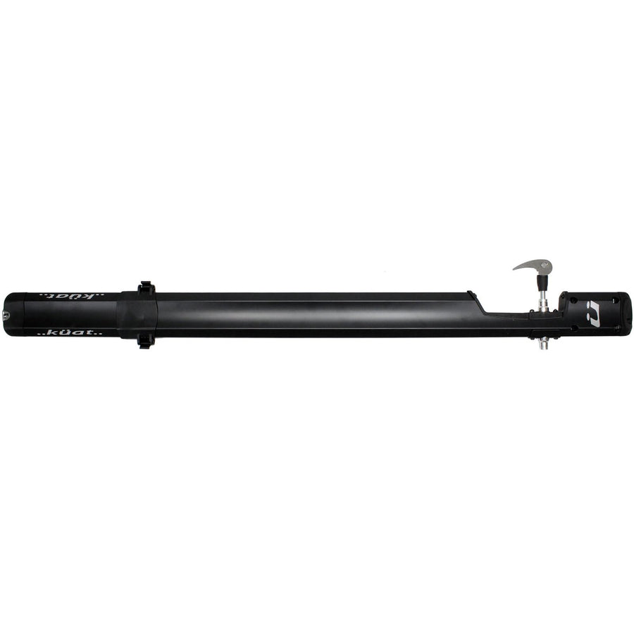 KUAT Fork Mount Trio Carrier | Secure Durable Bike Roof Rack with Integrated Cable Lock & Sliding Rear Tire Strap - 1 Bike Capacity | Adapters Included, Black & Silver