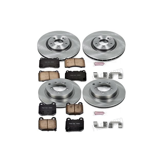 Power Stop Autospecialty KOE108 Front and Rear Replacement Brake Kit-OE Brake Rotors & Ceramic Brake Pads For Mitsubishi Lancer 2003-2006 [Model Specific]