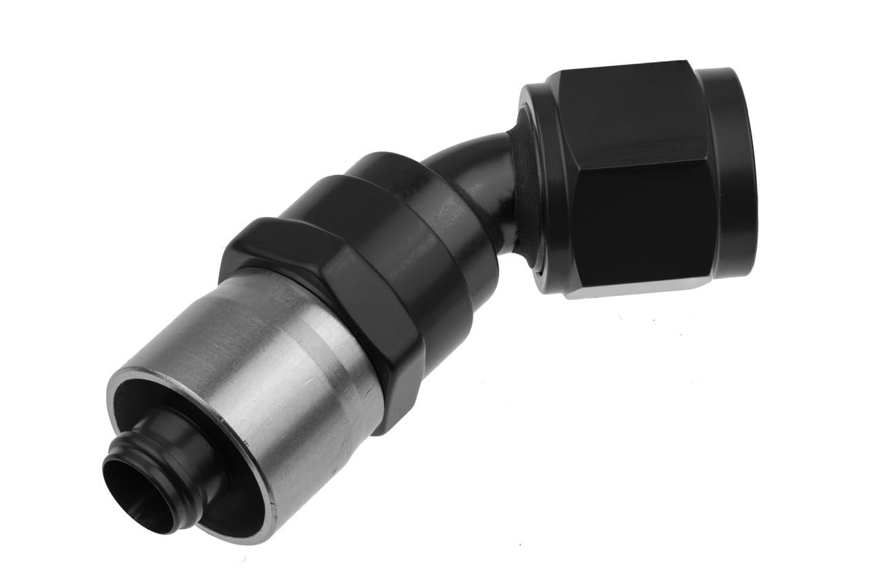 7045-10-2 Redhorse Performance Crimp Style Hose End (Black), 1 Pack