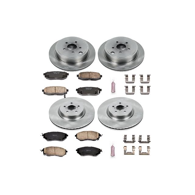 Power Stop Autospecialty KOE5830 Front and Rear Replacement Brake Kit-OE Brake Rotors & Ceramic Brake Pads For Subaru Legacy 2010-2014, Subaru Outback 2010-2014 [Model Specific]