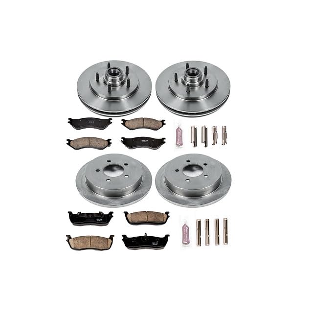POWERSTOP Autospecialty KOE1881 Front and Rear Replacement Brake Kit-OE Brake Rotors & Ceramic Brake Pads For Ford F-150 1999-2000 [Vehicle Specific]