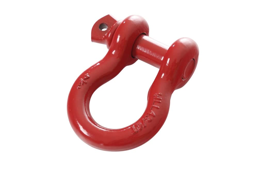 Recovery Shackle Overland Vehicle Systems 3/4" 4.75 Ton - Red Two Stage Powder Coat Finish - Universal Fitment - Used for Automotive Recovery and Towing