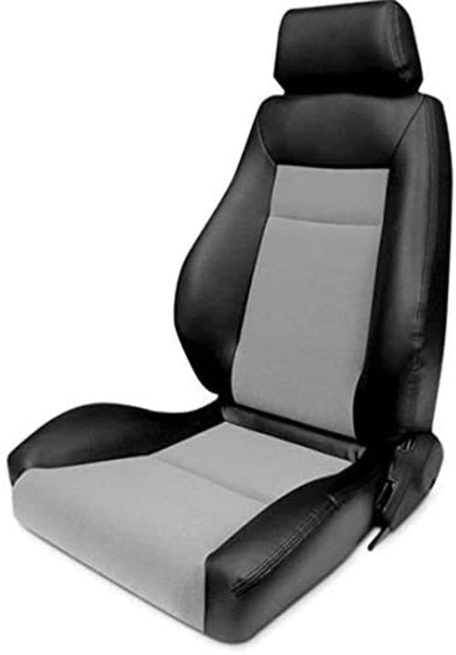 Black Vinyl ProCar by Scat 80-1100-73L Sides, Gray Velour Insert Racing Elite Recliner Left Seat