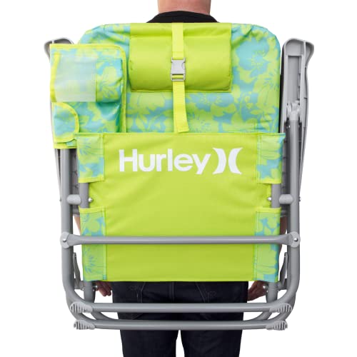 Hurley Beach Outdoor Standard Backpack Chair, One Size, Acid Green