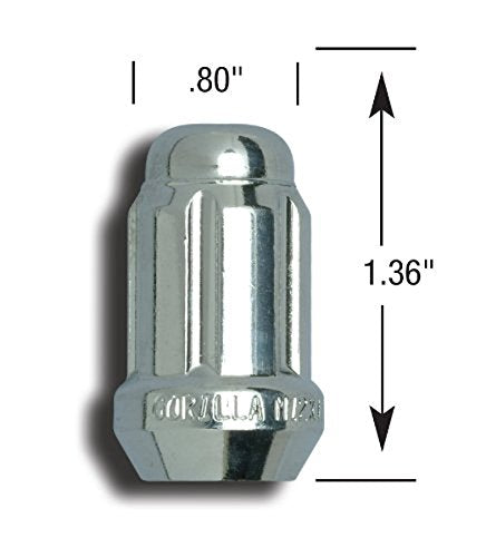 21523SD Gorilla Small Diameter Lug Nuts Chrome 20 Lugs Per Set 12mm x 1.25