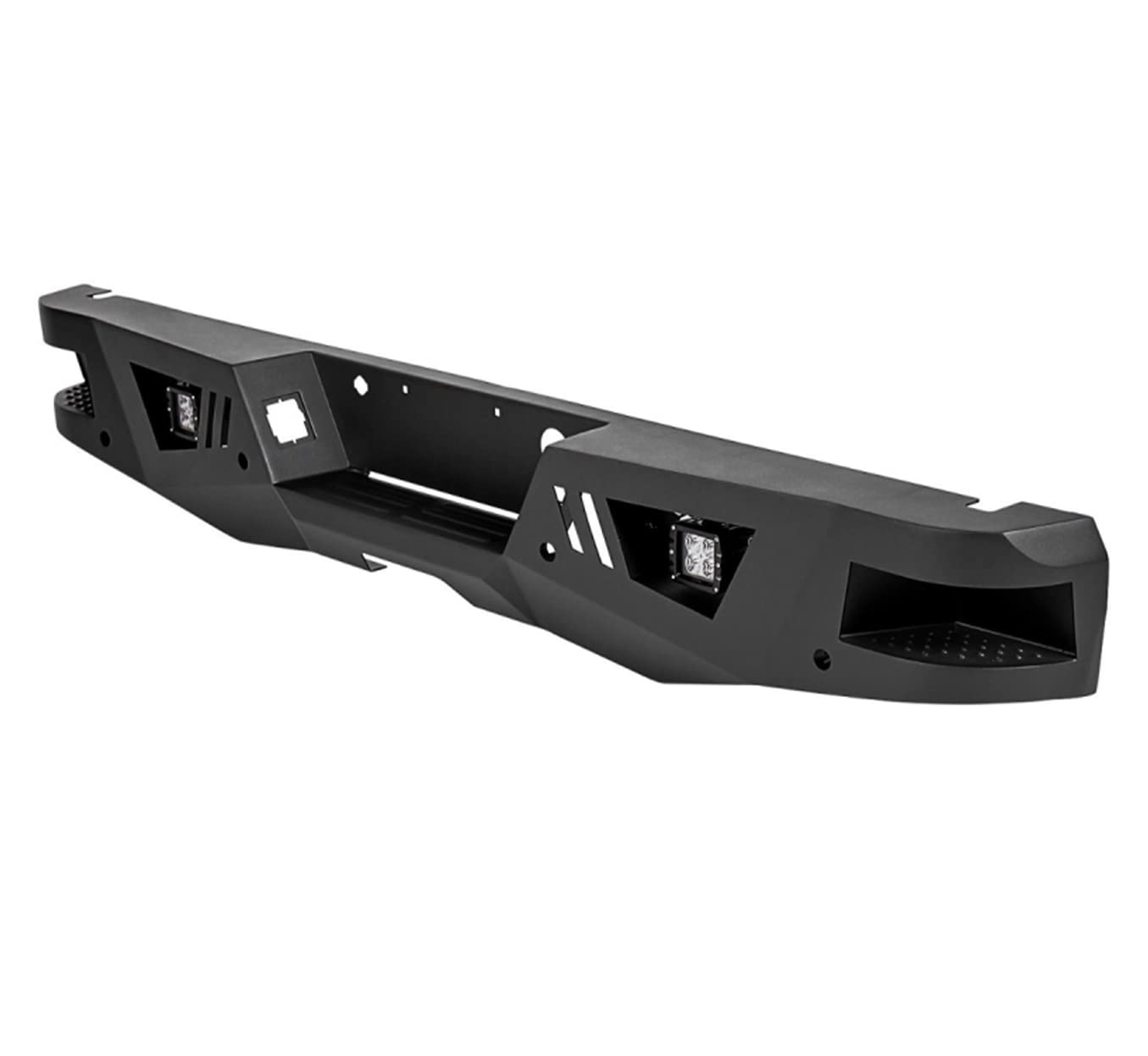 Heavy Duty Black Horse Armour Rear Bumper Matte Black Includes 1 set of 4in cube lights Compatible with 2006-2014 Ford F-150-ARB-F106-KIT