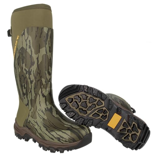 Muddy Outdoors 17" DV8 Rubber Boots Rubber Mossy Oak Bottomland Men's 10 D