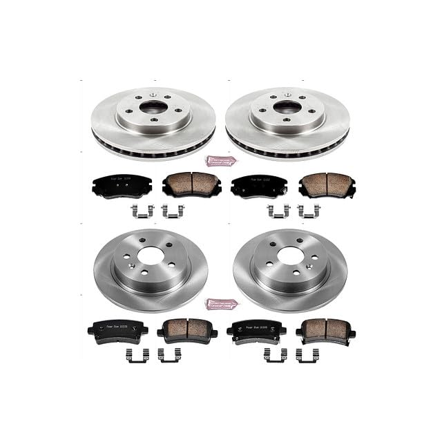 Power Stop Autospecialty KOE5523 Front and Rear Replacement Brake Kit-OE Brake Rotors & Ceramic Brake Pads For Buick LaCrosse, Buick Regal, Chevy Malibu, Chevy Malibu Limi, Saab 9-5 [Model Specific]