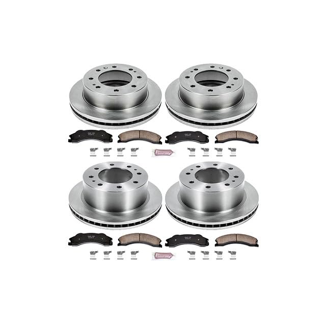 Power Stop Autospecialty KOE5561 Front and Rear Replacement Brake Kit-OE Brake Rotors & Ceramic Brake Pads For 2011 Chevy Silverado 2500HD 3500HD GMC Sierra 2500HD 3500Hd SRW