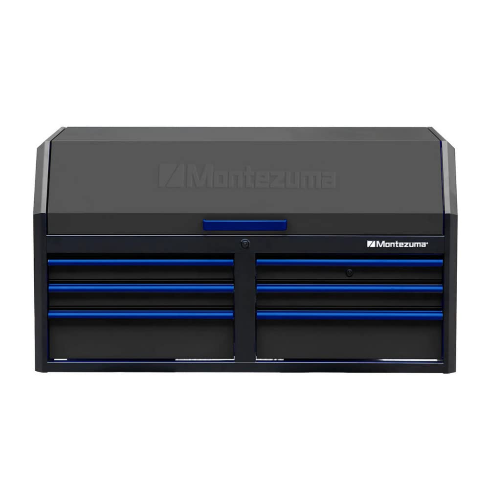 46" X 24" Montezuma Tool Box - 6 Drawer Tool Chest With Multiple Power Outlets & Black Powder Coat Finish - M462406CH