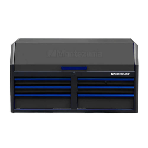 46" X 24" Montezuma Tool Box - 6 Drawer Tool Chest With Multiple Power Outlets & Black Powder Coat Finish - M462406CH