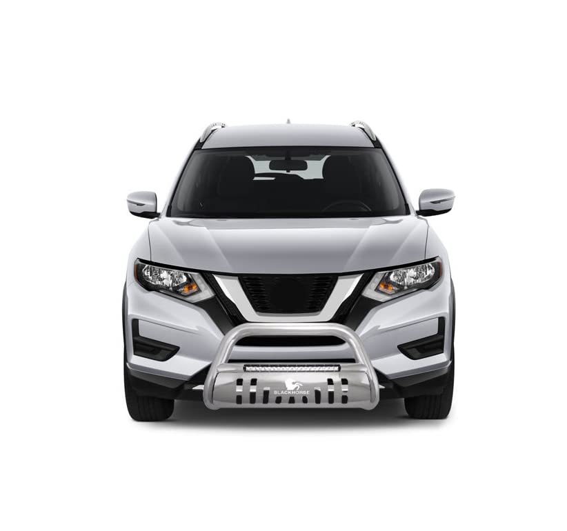 Beacon Black Horse Bull Bar Skid Plate Stainless Steel Compatible with 2014-2020 Nissan Rogue-BE-A1702S